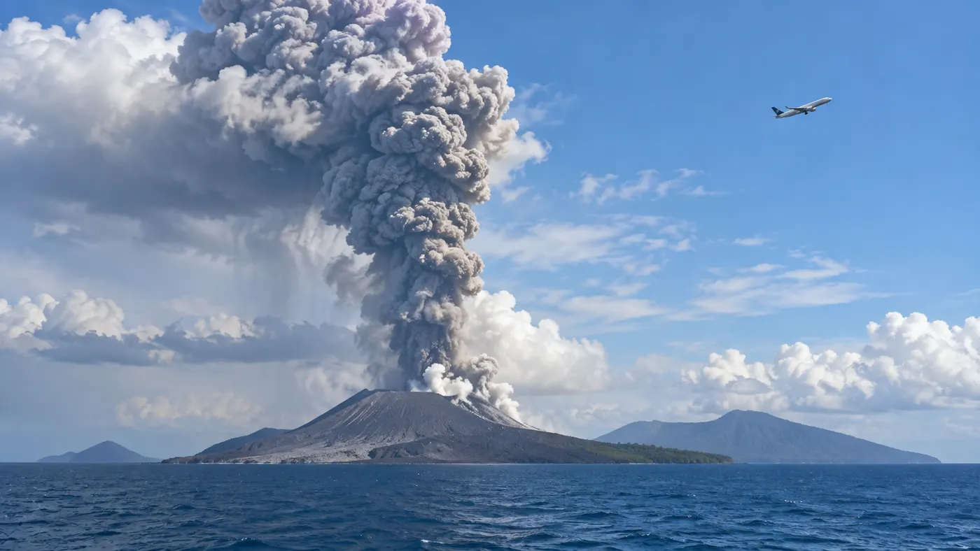 EarthCARE satellite data helped aviation experts track Anak Krakatau volcanic plume