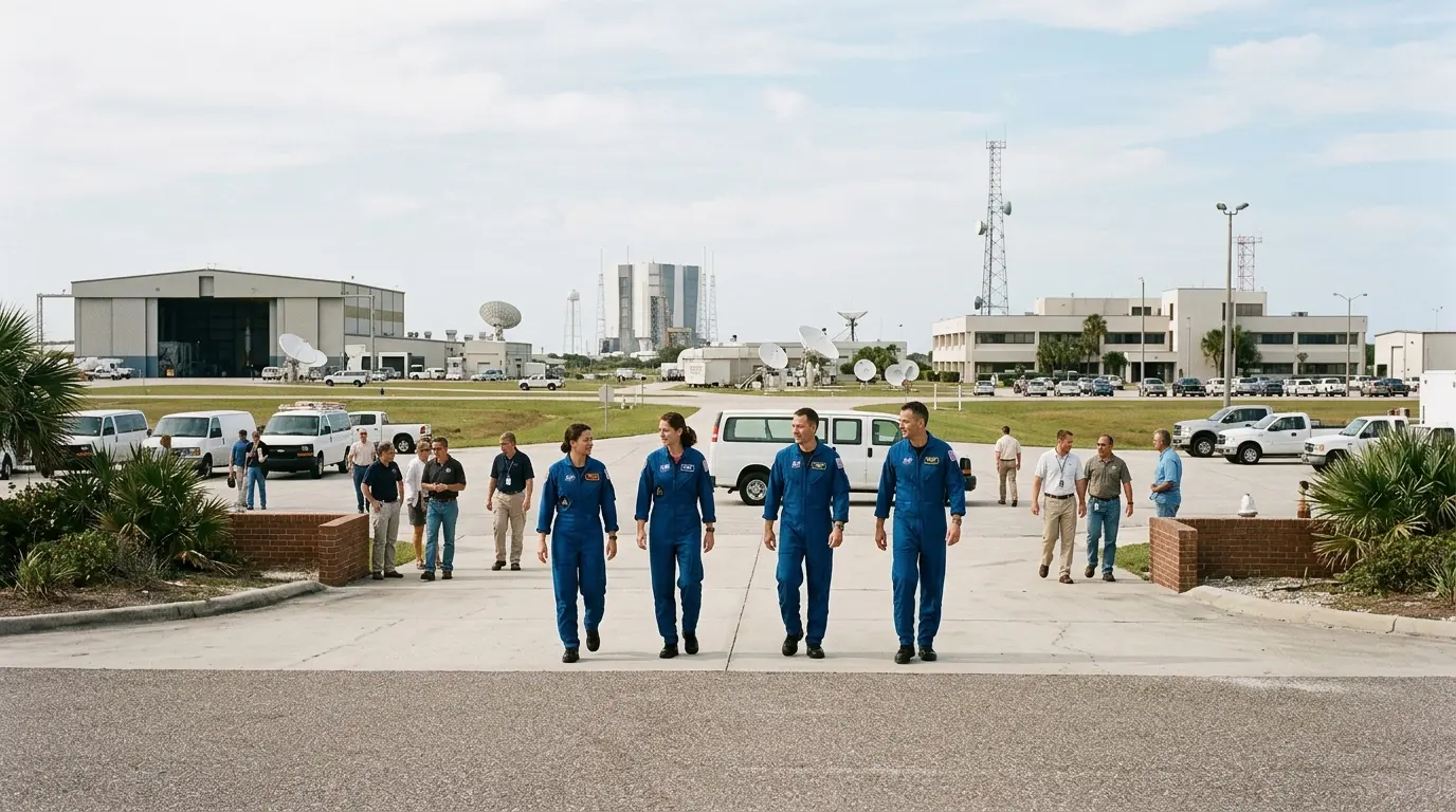 NASA’s Crew-13 astronauts arrive at Kennedy Space Center ahead of October launch